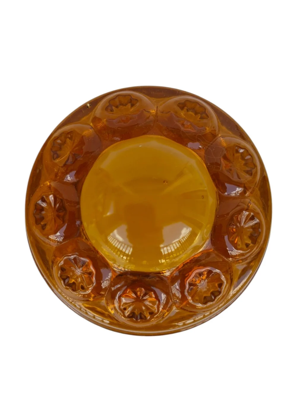 Vintage L.E. Smith Moon & Star Small Amber Glass Canister With Lid